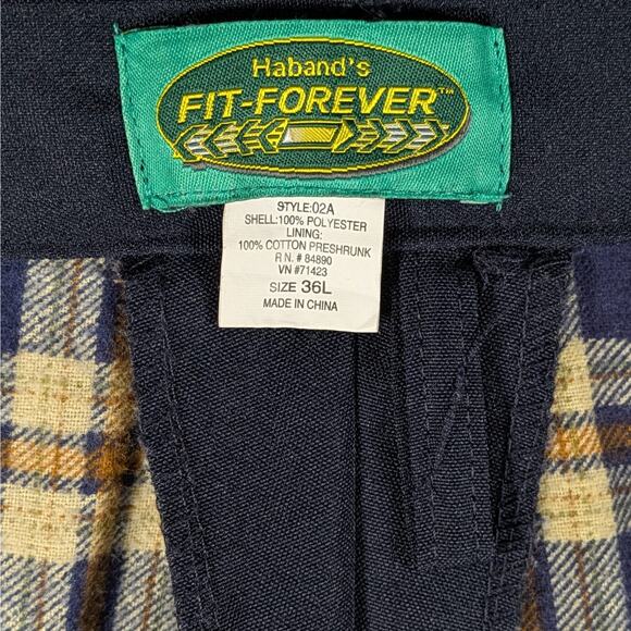 Habands Fit forever Mens Pants 36L Navy Blue Lined,adjustable. - Picture 3 of 8